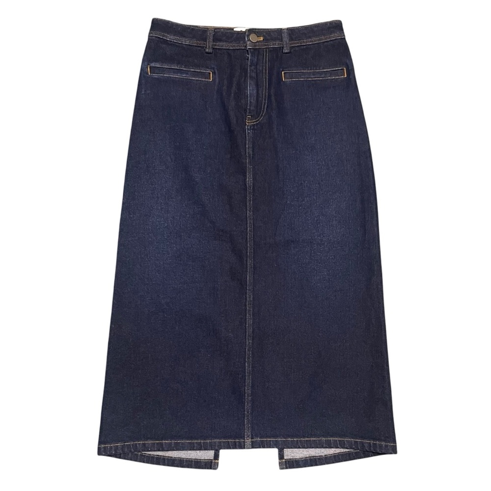 Future Classics Denim Midi Skirt Sz M Academia School Minimalist‎ Japanese Denim